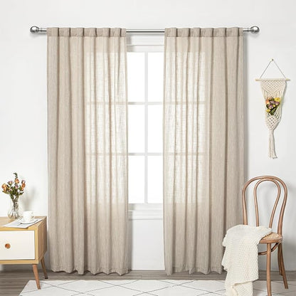 MYSKY HOME Boho Curtains Farmhouse Living Room Curtain Drapes, Light Filtering - Image 2