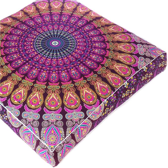 Mandala Floor Pillow Cover Meditation Cushion Seating Throw Hippie Round - Image 8
