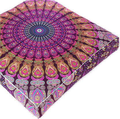 Mandala Floor Pillow Cover Meditation Cushion Seating Throw Hippie Round - Image 8