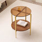 LumFurn Round Glass End Table, Mid-Century Modern Design Sofa Table by LumFurn