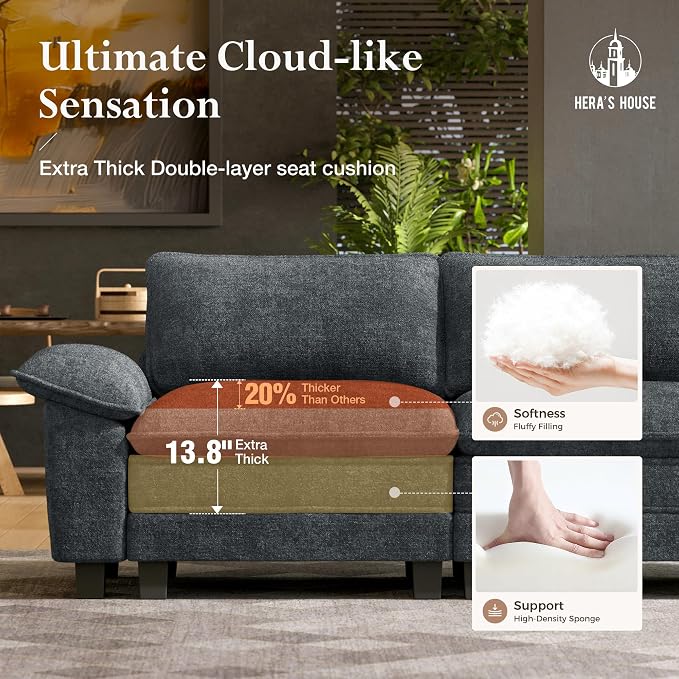 HERA'S HOUSE 124" Modular Sectional Sofa, Oversized L Shaped Couches - Image 3