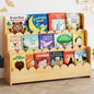 SpaceAid 3-Tier Scalloped Bookshelf, Montessori Bookcase by SpaceAid