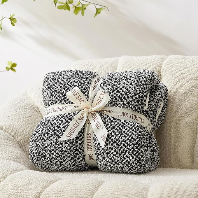 Snuggle Sac Heather Black Throw Blanket - Image 3