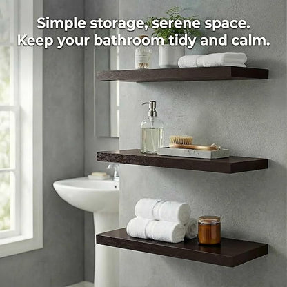 SAUMONIERES Floating Shelves Wall Shelf Solid Wood - Image 2