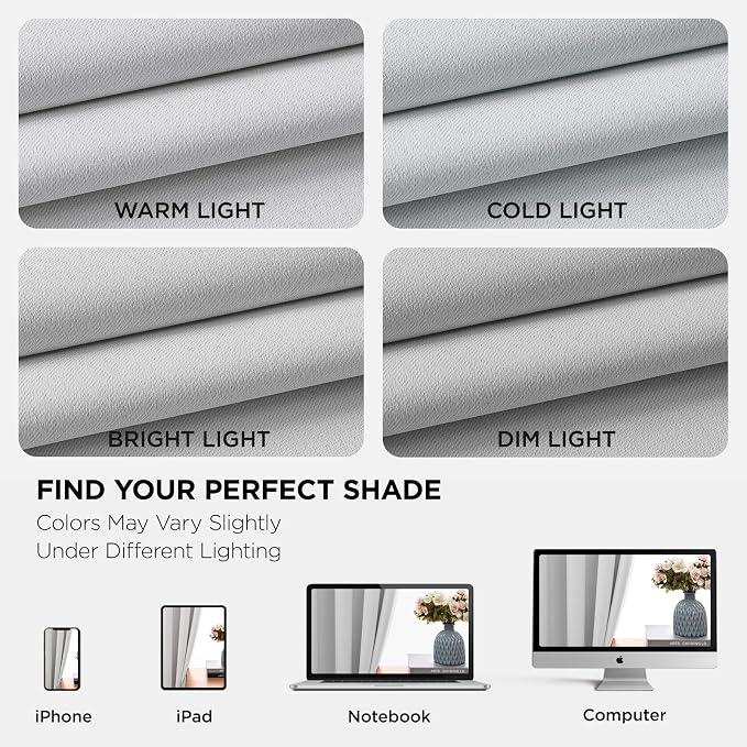 Joydeco White Curtains 108 Inches Long 2 Panels Set, Thermal Insulated Long - Image 6