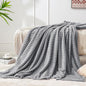 BEDELITE 3D Ribbed Jacquard Grey Fleece Twin Blanket by BEDELITE