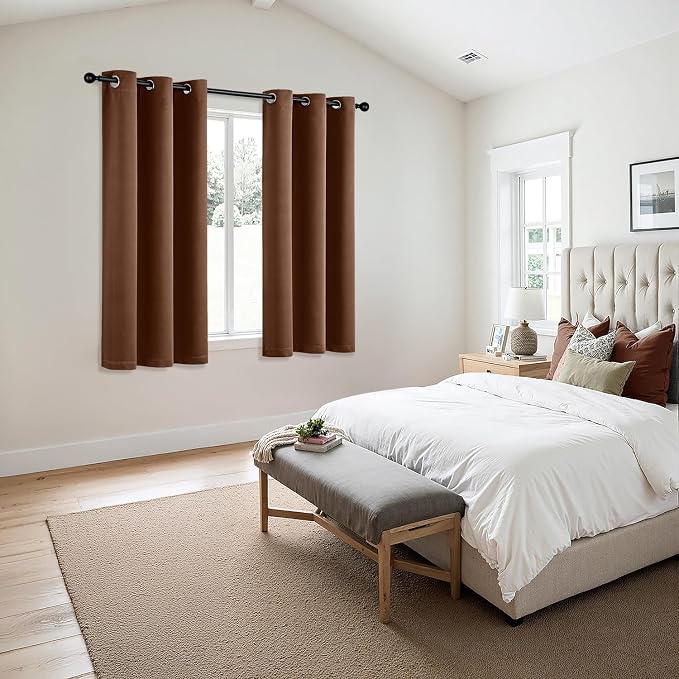 MIULEE Blackout Curtains for Bedroom 2 Panels 40 x 54 Inch Long Mocha Brown | - Image 6