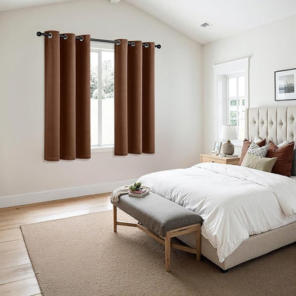 MIULEE Blackout Curtains for Bedroom 2 Panels 40 x 54 Inch Long Mocha Brown | - Image 6