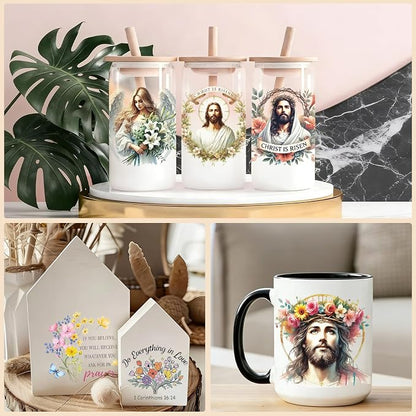 4 Sheets Rub on Transfers for Crafts, Bible Quotes Furniture Transfers for Wood - Image 7