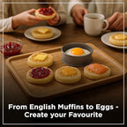 Wrenbury Crumpet Rings Nonstick 3.5 inch - English Muffin Rings - Set of 6 Food Ring Molds for Cooking – Metal Baking Egg Ring Set - Made in England