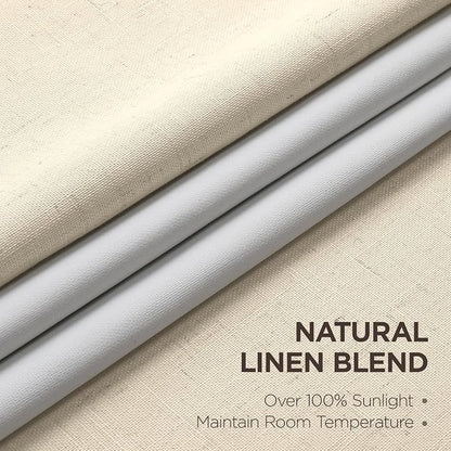 Joydeco Pinch Pleated Linen Curtains - Image 2