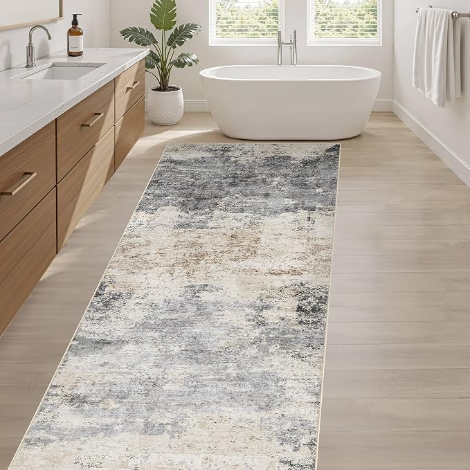 LOONGRUG Runner Rug 3x10 Washable Non-Slip Kitchen Neutral Modern Rug | - Image 5