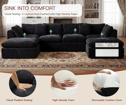 GRUSIGN 141'' Oversized Boneless Cloud Couch - Image 5