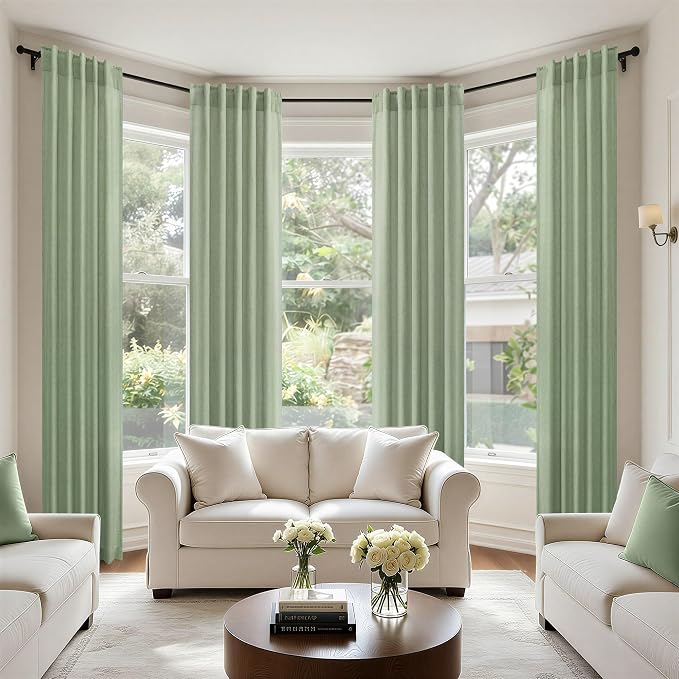 Pitalk Light Sage Curtains 38 Inch Wide - Image 7