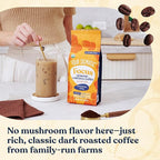 Four Sigmatic Organic Cold Brew Coffee Grounds | Dark Roast, Coarse Grounds with Lion's Mane and Chaga | Cold Brew Mushroom Coffee for Crash-Free Focus | 12 oz Bag