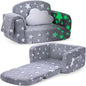 Kids Couch, 2-in-1 Soft Toddler Couch Fold Out by Unknown