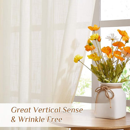 NICETOW Semi Sheer Linen Curtains - Image 5