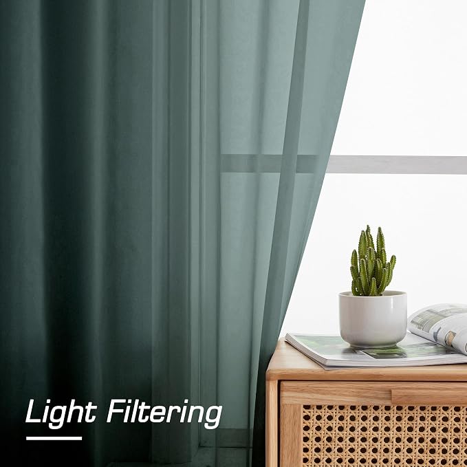 Green Sheer Curtains 78 Inches Long - Image 6