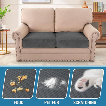H.VERSAILTEX Velvet Stretch Couch Cushion Cover Plush Cushion Slipcover - Image 3