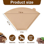Coffee Filters, #4 Cone Coffee Filter 200 Count, Unbleached Natural Paper Filter 8-12 Cup, Disposable for Pour Over and Drip Coffee Maker