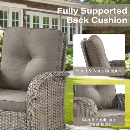 Belord 5 Piece Swivel Rocker Glider Outdoor Chairs Set of 2 - Image 5