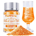 Orange Edible Glitter - 15g Food Grade Luster Dust Powder, Cake Decorating Sprinkle Glimmery Dust for Drinks, Wine, Fondant, Chocolate, Candy, Cookie, Vegan