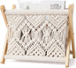 Mkono Macrame Magazine Rack Boho Storage Holder Standing Basket by Mkono