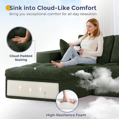 MAXYOYO 132" U Shaped Modular Sectional Sofa - Image 7