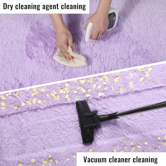 Fluffy Purple Rug 4x6 Ft, Shaggy Furry Rugs - Image 6