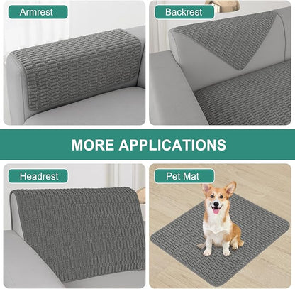 Foxdecor Couch Arm Covers Sofa Arm Cover, Arm Chair Covers Set of 2, Non-Slip - Image 4