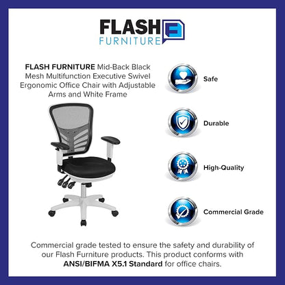 Flash Furniture Nicholas Mid-Back Swivel Office and Gaming Chair, Ergonomic - Image 12