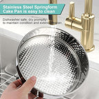 10-inch Stainless Steel Springform Pan with Silicone Protector, Removable Bottom, Parchment Paper, Decorating Kit Piping Bags and Tips- Great for Birthday Parties