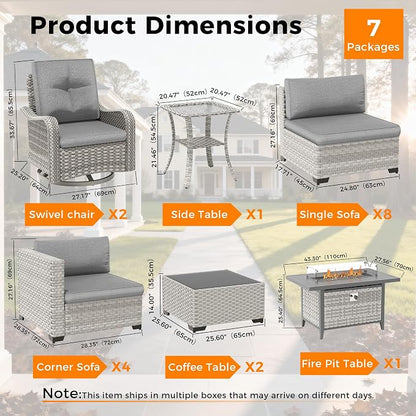 14-Seat Outdoor Wicker Patio Furniture Set - Image 3