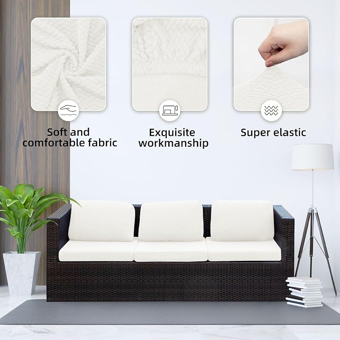 8PCS Patio Cushion Covers.Patio Furniture Couch SeatSlipcovers | Washable - Image 3