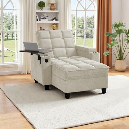 oaaktu Single Modern Comfy Upholstered Chaise Lounge Sofa Chair by Unknown