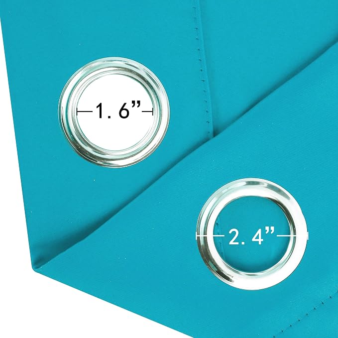 Teal Thermal Blackout Curtains/42 x 72 Inch/Set of 2 Panels Room Darkening - Image 6