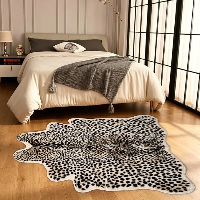 Oversized Cheetah Print Rug, Leopard Area Rug 6.2x8.2 Feet Faux Animal Print - Image 4