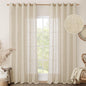 Linen Curtains 84 Inches Long for Living Room, Bronze Grommet Light Filtering by LAMIT