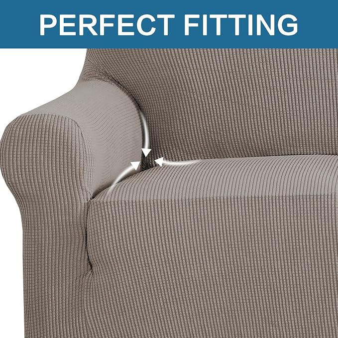 H.VERSAILTEX High Stretch Chair Cover 1-Piece Rich Jacquard Armchair Covers - Image 5