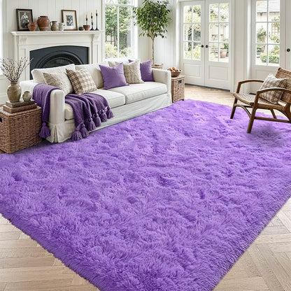 5x7 Purple Fluffy Soft Area Rug Non-Slip by ModernHomeDecor
