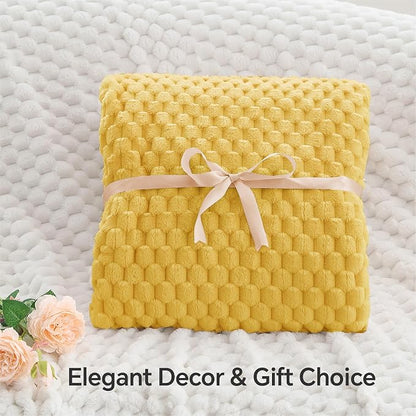 BEDELITE Yellow Twin Blanket for Couch, Soft Cozy Gifts for Women, 60 * 80 | 3D - Image 4