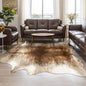 Western Faux Cowhide Rug, Animal Cow Hide Rug, 7 x 6.2 Ft Brownish | Premium by AROGANAREARUG