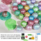 NiHome Edible Food-Grade Glitter Powder Glimmer Luster Dust Metallic Fancy Food Decorating Sprinkle Glimmery Dust for Drink Wine Beverage Cake Bakery Vegan Allergen-Free (Fruit Green, 0.35oz/10g)