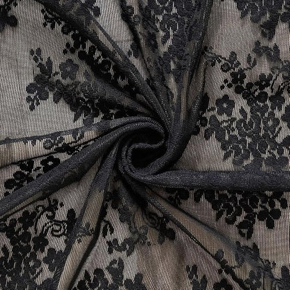 YJ YANJUN Vintage Lace Curtains 54 inch Length Victorian Floral Pattern Goth - Image 5