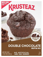 Krusteaz Muffin Mix, Double Chocolate Muffin Mix, Made with Real Chocolate Chips & No Artificial Flavors, Colors or Preservatives, 20 OZ Box (Pack of 2)