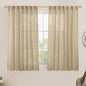 Semi Sheer Linen Curtains 54 Inch Length 2 Panels, 52 x 54 Inch | Brown by LAMIT