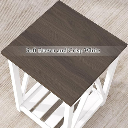 ChooChoo Farmhouse End Table, Rustic Vintage End Side Table - Image 8