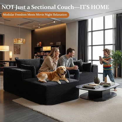 108" Oversized Cloud Sectional Couch, Comfort U Shaped Sofa - Image 4