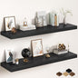 Black Floating Shelves 55Inch Long, 12 Inch Deep Floating Shelves by FunMemories