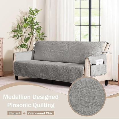 Quilted Grand Sofa Covers for 4 Cushion Couch, Couch Cover for Grand Sofa - Image 2